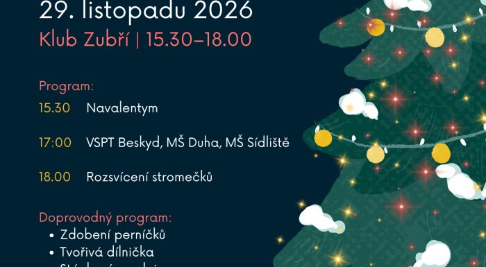 Rozsvícení vánočních stromečků u Klubu Zubří