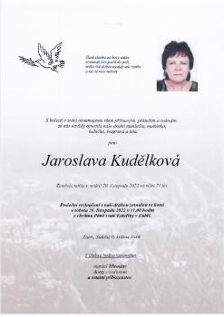 Smuteční oznámení Jaroslava Kudělková