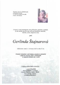Smuteční oznámení Gerlinda Štajnarová