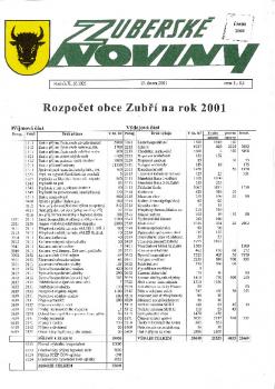 Zuberské noviny 2001 Únor