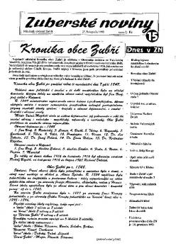 Zuberské noviny 1993 Listopad