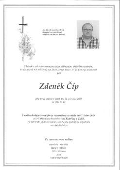 Smuteční oznámení Zdeněk Číp