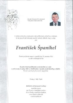 Smuteční oznámení František Španihel