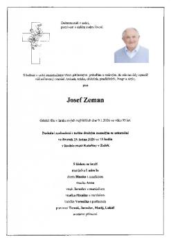 Smuteční oznámení Josef Zeman