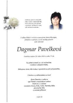 Smuteční oznámení Dagmar Pavelková
