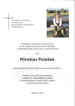 Smuteční oznámení Miroslav Polášek