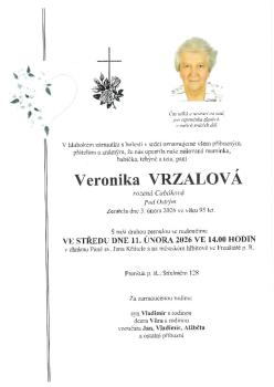 Smuteční oznámení Veronika Vrzalová