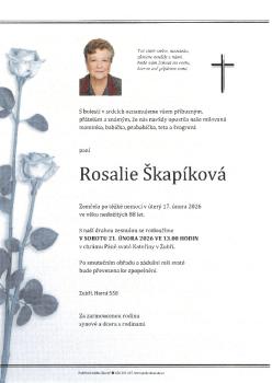 Smuteční oznámení Rosalie Škapíková