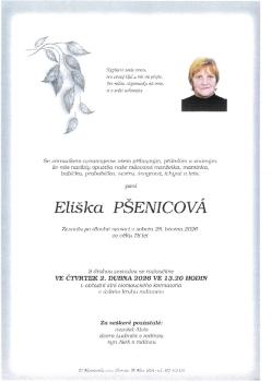 Smuteční oznámení Eliška Pšenicová