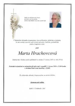 Smuteční oznámení Marta Hrachovcová