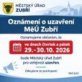 Oznámení o uzavření MěÚ Zubří